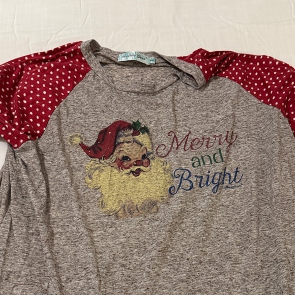 Southern Grace Red and Gray Santa Long Sleeve Tee